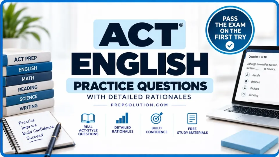 ACT Practice Questions for English with Expert Explanations and Tips